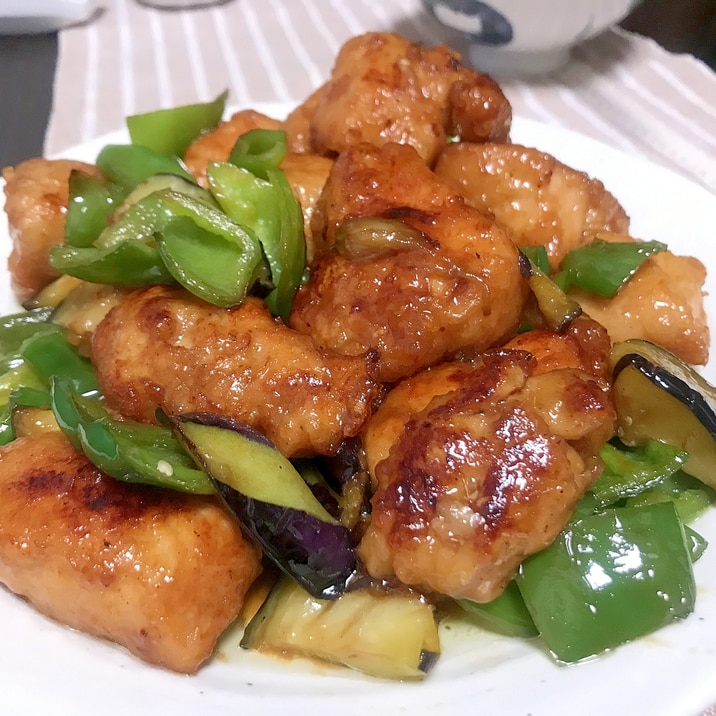 ご飯がススム!唐揚げと野菜の甘酢あんかけ